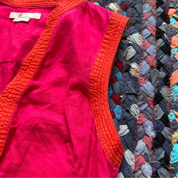 Boden Hot Pink Linen Notch Neck Sleeveless Shift Dress Women’s Size 6 Summer - Picture 6 of 16